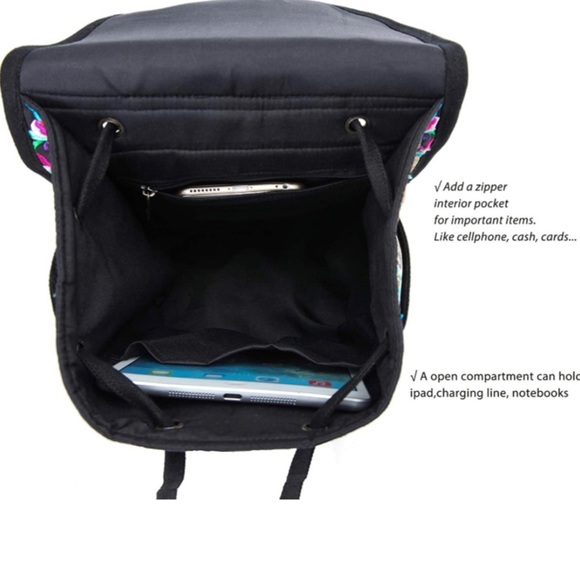 Vintage Embroidered Women Backpack Ethnic Travel Handbag Shoulder Bag.​ main image 5
